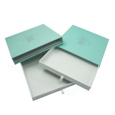 Scatole di cartone stampate colore blu-chiaro di contenitore di carta di pacchetto del regalo del cassetto