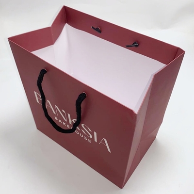 Foldable Recycled Gift Bags Custom Shopping Paper Bags With Logo BV Approved