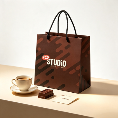 Prezzo buono Borse regalo riciclate Borse di carta pieghevoli con stampa CMYK a colori e maniglie a corda durevoli per regali e set regalo in linea