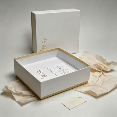 Prezzo buono Eleganti scatole minimaliste in stile giapponese per il confezionamento di cioccolatini, con laminazione opaca e finiture interne in oro chiaro, perfette per snack da forno in linea