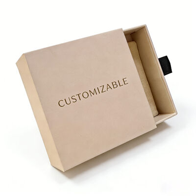 Prezzo buono Scatola di carta per gioielli personalizzata con cartone grigio montato su carta speciale, stampa a caldo e goffratura, ideale per il confezionamento di anelli, collane e come regalo online