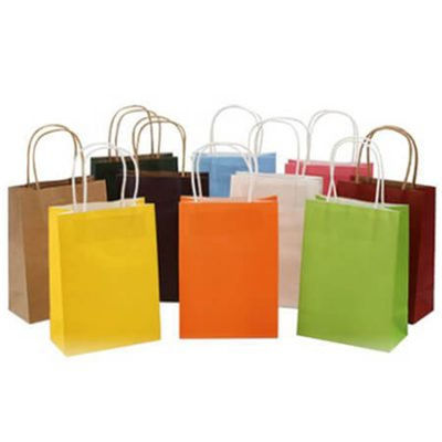 Prezzo buono Borse del distributore di giornali di Kraft della borsa della carta kraft Colorata piccole con le maniglie di carta in linea