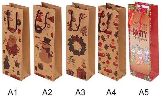 Prezzo buono L'imballaggio riutilizzabile della carta kraft Insacca le borse del regalo di Natale con la maniglia in linea