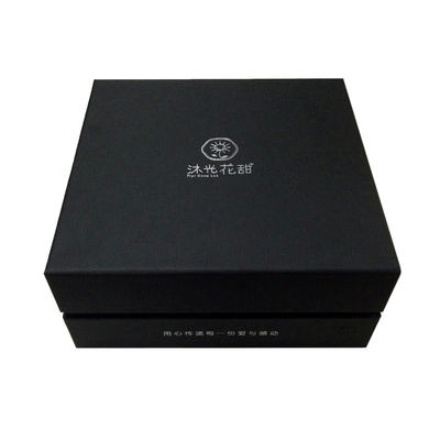 Prezzo buono Il rettangolo ha modellato la scatola d'imballaggio di carta contenitori di regalo di 2 pezzi con il logo d'argento dei coperchi in linea