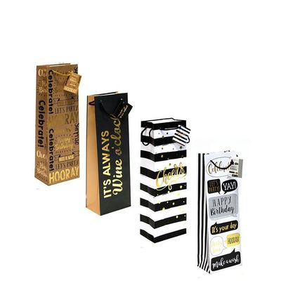 Prezzo buono I contenitori di imballaggio stampati del regalo della bottiglia portano le borse di carta d'imballaggio del vino durevoli in linea