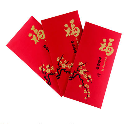 Prezzo buono timbratura calda del cartellino rosso rosso della busta del ANG Bao del nuovo anno 150gsm per il cinese in linea