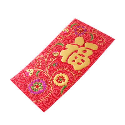 Prezzo buono La busta rossa di timbratura calda del ANG Bao personalizza il cartellino rosso 150gsm variopinto in linea