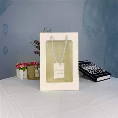 Prezzo buono Borse di carta del regalo di Natale con la chiara finestra del PVC in linea